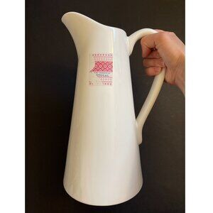 Fapor Delmar Handcrafted Modern White Ceramic Farmhouse 12” Pitcher Portugal